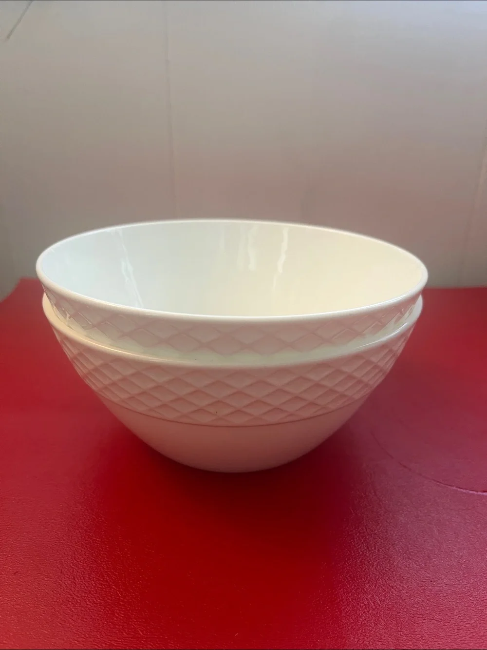 Mikasa Trellis Lattice Rim Bone China Soup Cereal Bowl 6-1/4”D 3”H Set of 2